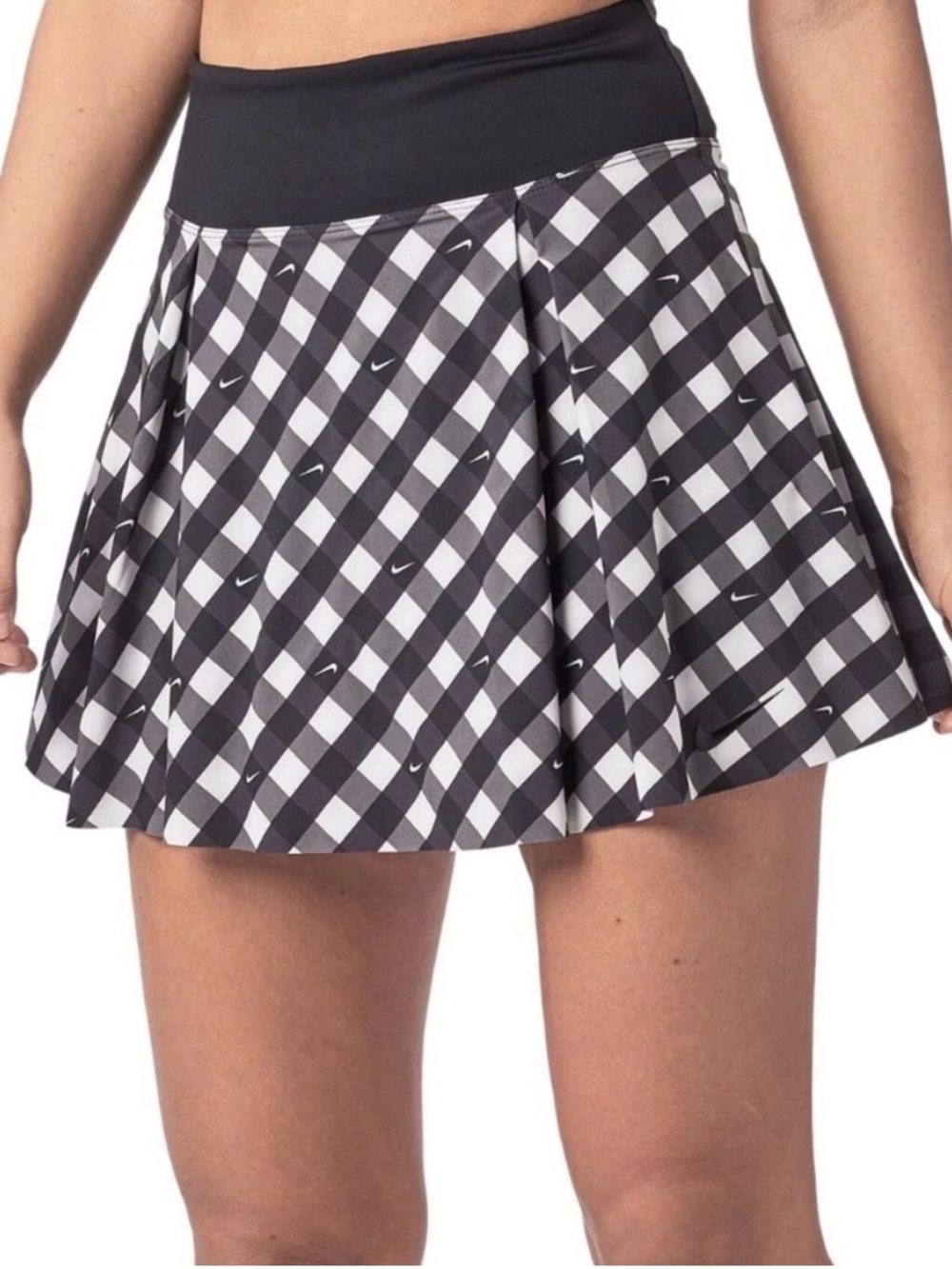 Nike Black & White Checkered Tennis Skirt Skort Size XS NWT Pickleball Dri-Fit